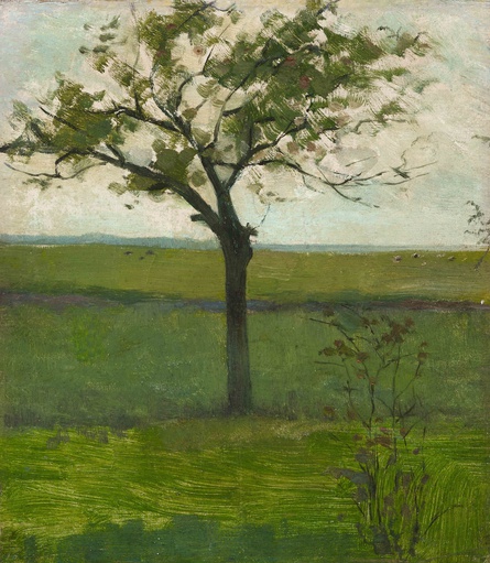 Piet Mondrian, 'Polder Landscape with Silhouetted Young Tree', 1900–01 (detail). Private collection, London.